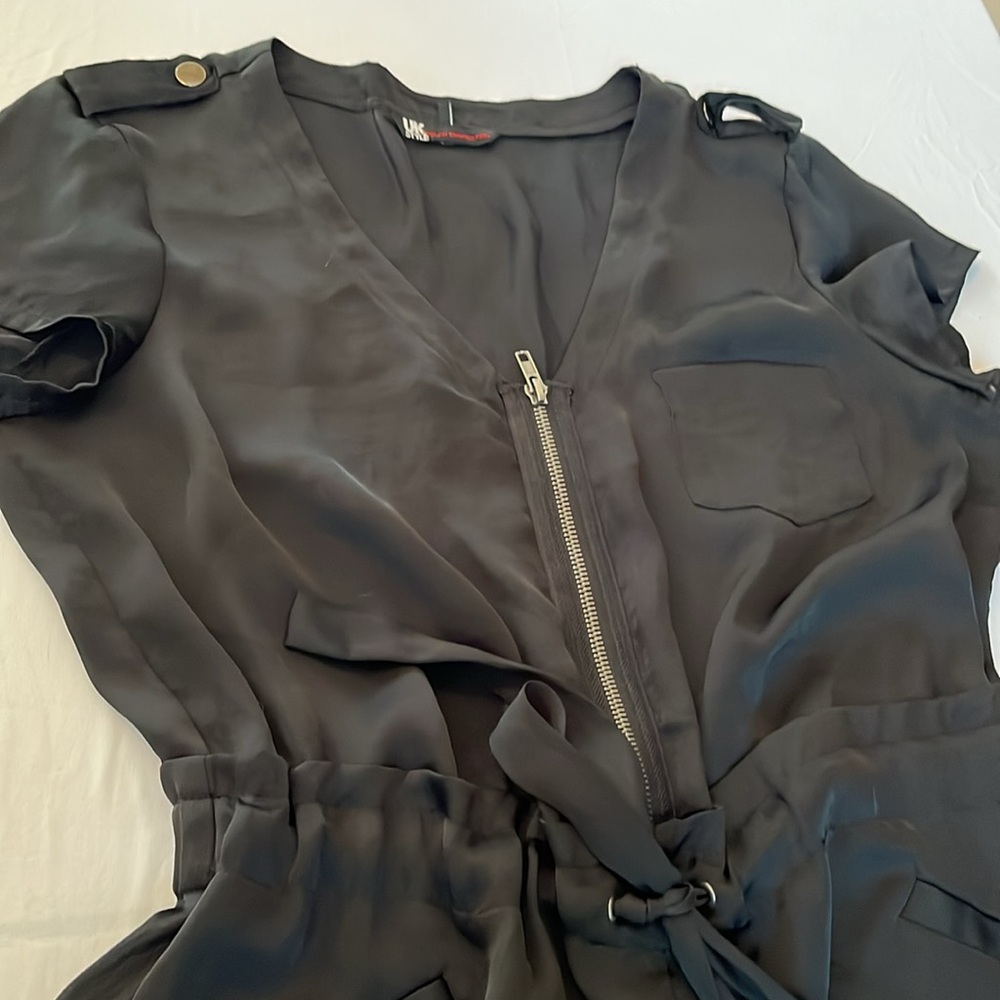 French Connection UK size 8 black dressy romper front zip V- neck - Picture 12 of 14